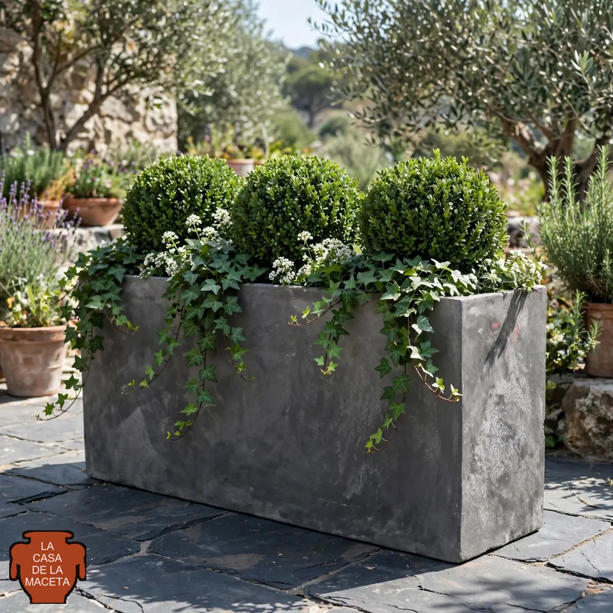 Jardinera de hormigón 80 × 25 × 45
